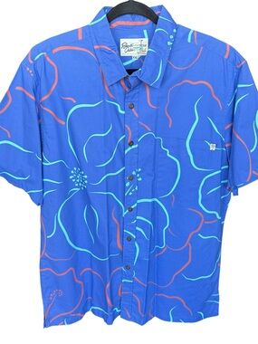 Rare Roberta Oaks Hibiscus Collection Hawaiian shirt button front 2XL